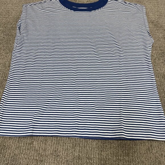 Loft Top Blue White Striped Cap Sleeve Women’s Size XS - Picture 4 of 11